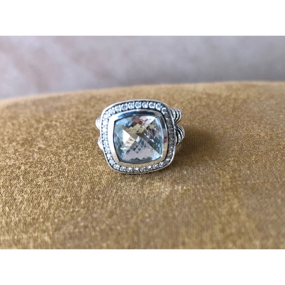 David Yurman Albion Ring with Prasiolite and Pave Diamonds - Picture 8 of 14